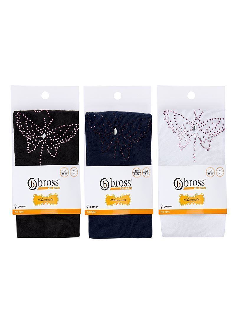 BROSS BUTTERFLY PATTERNED GIRLS  TIGHTS ASORTY
