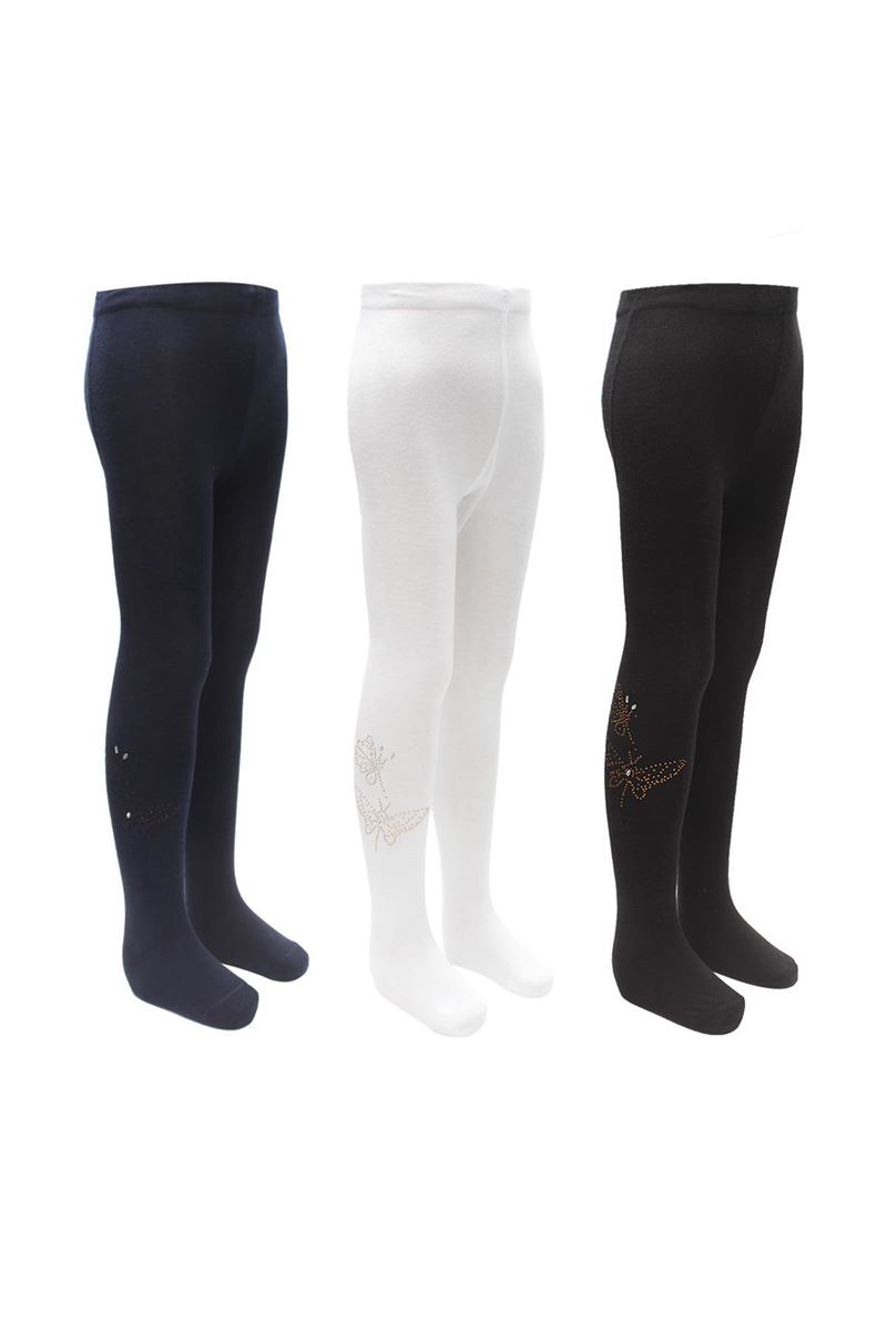BROSS BUTTERFLY PATTERNED GIRLS  TIGHTS ASORTY