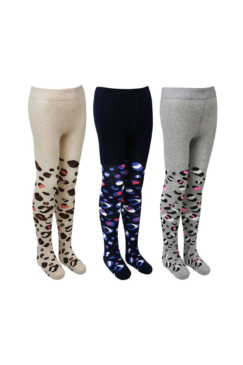 BROSS LEOPARD PATTERNED GIRLS PANTYHOSE ASORTY