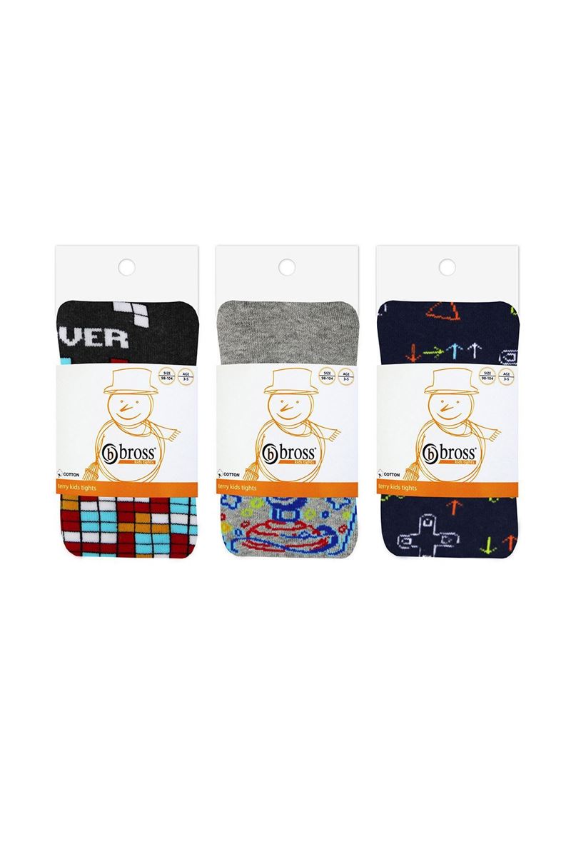 BROSS GAME PATTERNED TOWEL BOYS PANTYHOSE ASORTY