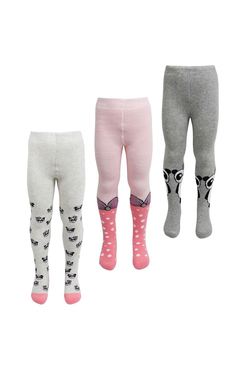 BROSS PANDA PATTERNED BABY GIRLS TERRY PENTYHOSE ASORTY