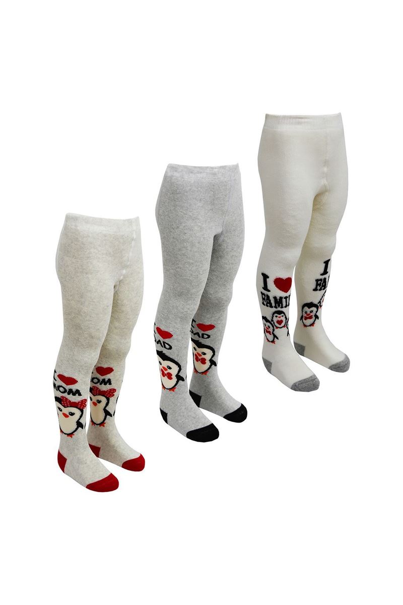 BROSS PENGUIN PATTERNED BABY GIRLS TERRY PENTYHOSE ASORTY