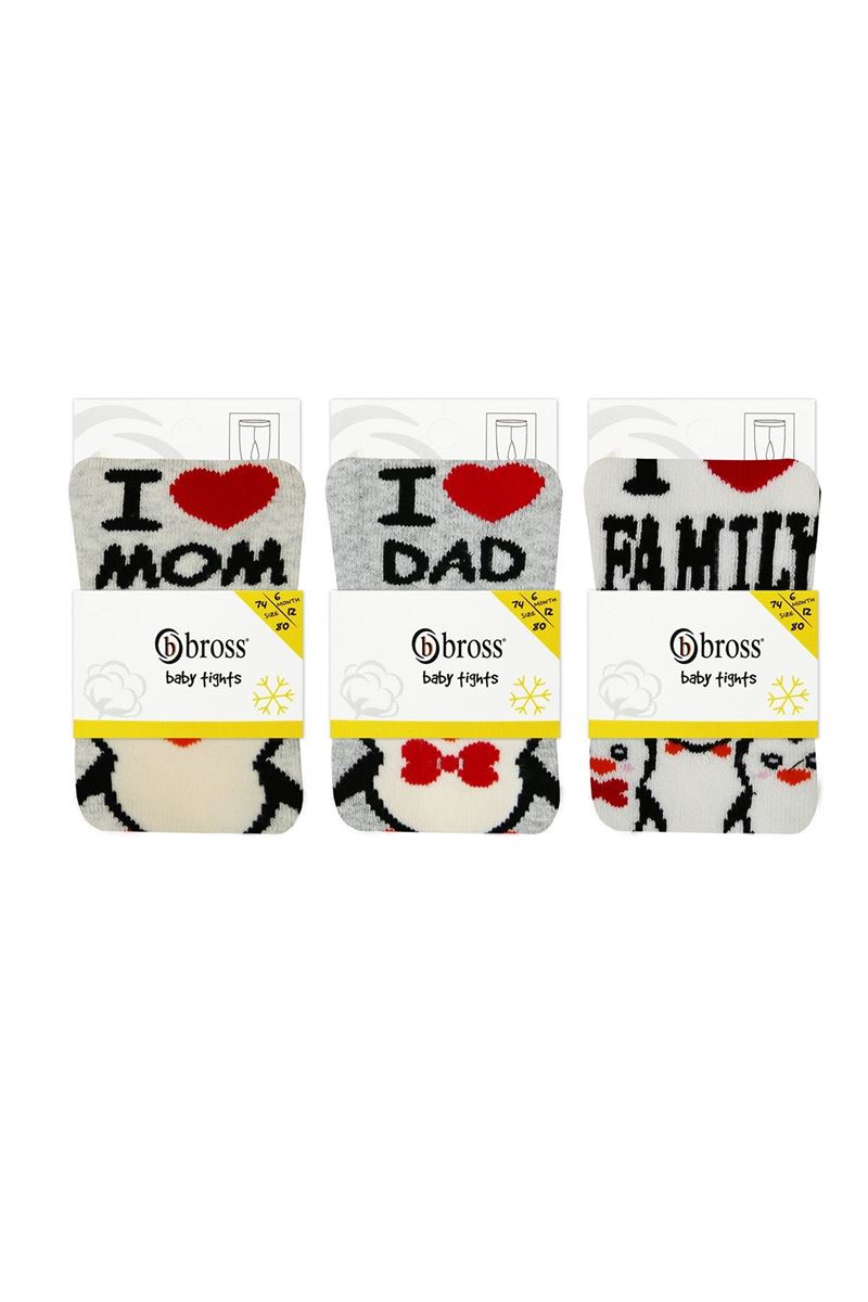 BROSS PENGUIN PATTERNED BABY GIRLS TERRY PENTYHOSE ASORTY