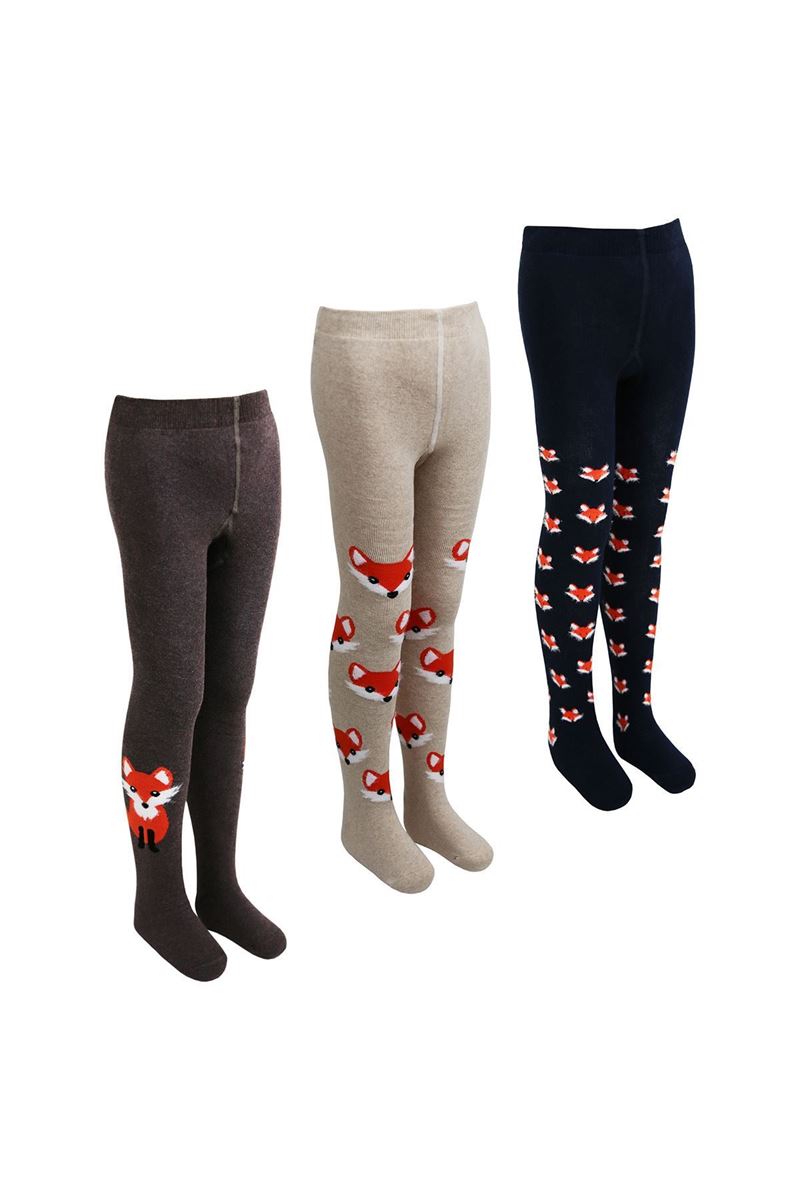 FOX PATTERNED BOYS TERRY PANTYHOSE ASORTY