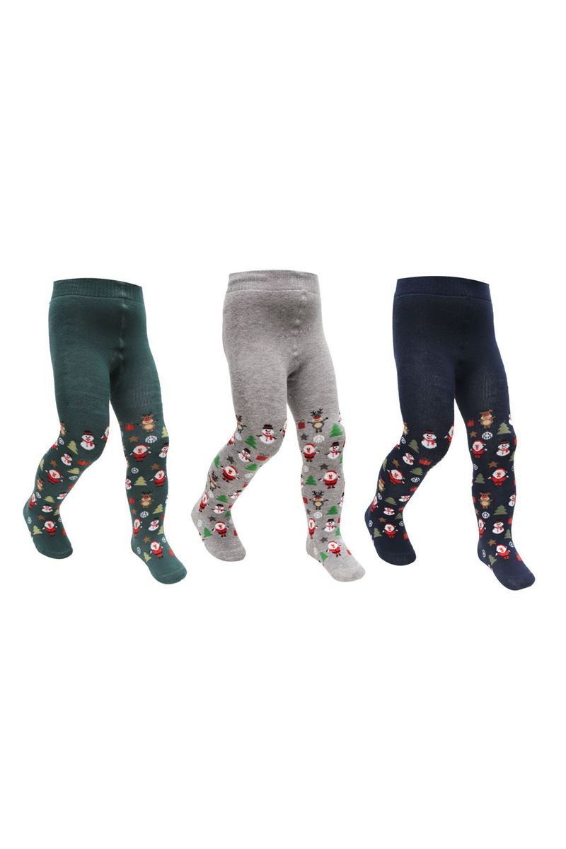 BROSS CHRISTMAS THEMED TOWEL BABY BOYS PANTYHOSE ASORTY