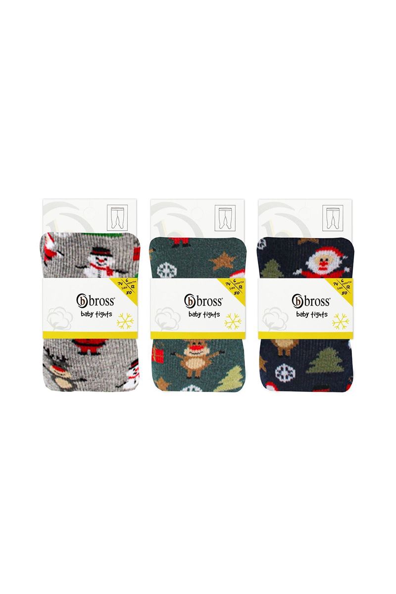 BROSS CHRISTMAS THEMED TOWEL BABY BOYS PANTYHOSE ASORTY