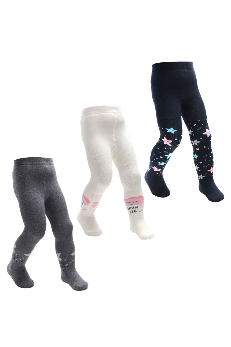 BROSS STAR PATTERNED TOWEL BABY GIRLS PANTYHOSE ASORTY