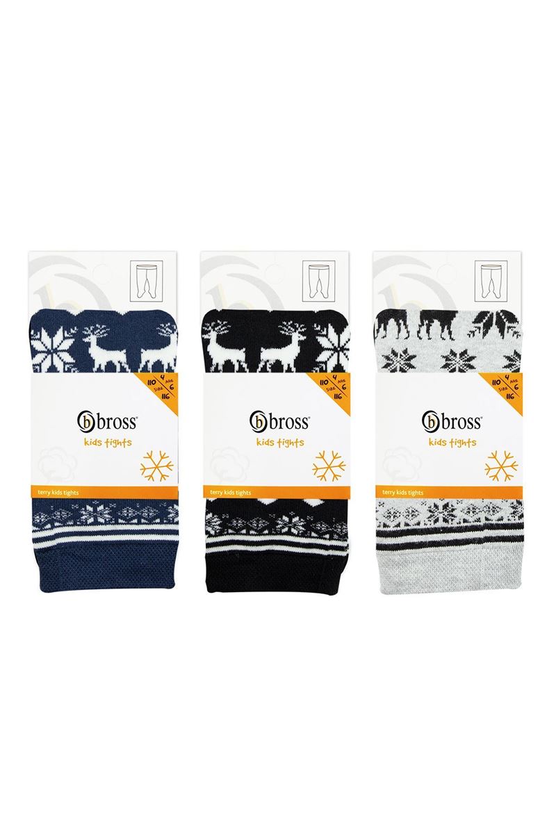 BROSS DEER PATTERNED GIRLS  LEGGING SOCKS ASORTY