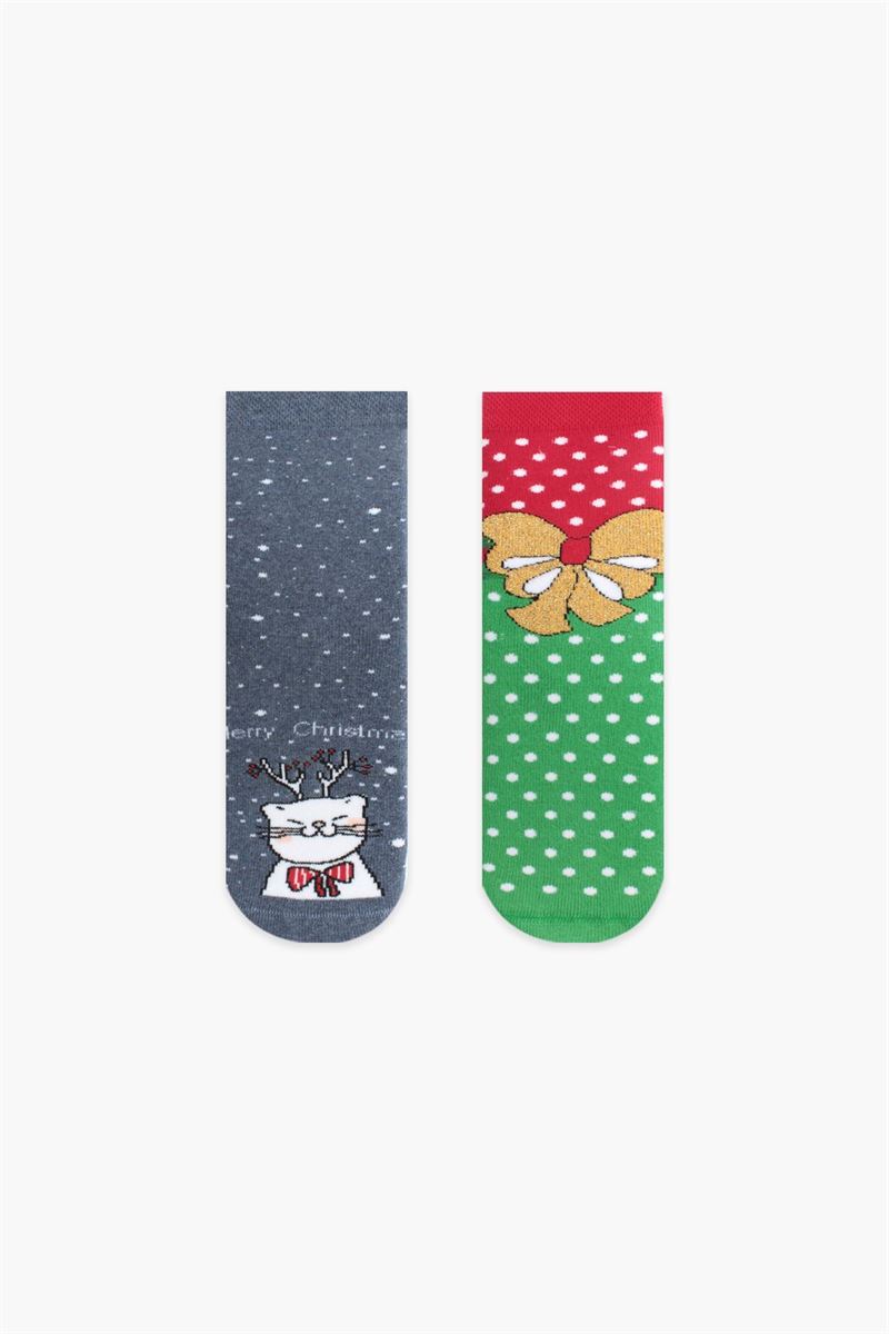 BROSS
 MERRY CHRISTMAS PATTERNED TERRY KIDS SOCKS ASORTY