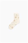 SNOWFLAKE PATTERNED FEATHERY WOMENS SOCKS