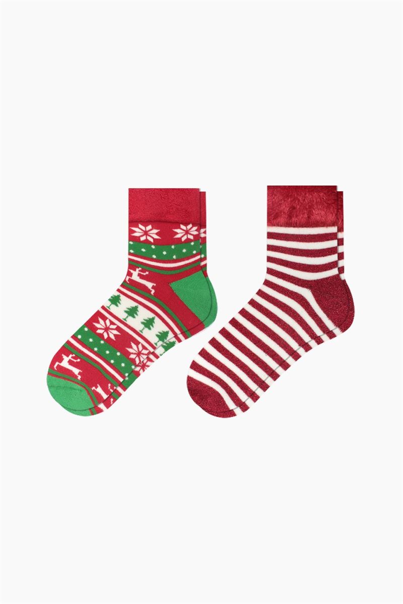BROSS
 WINTER THEMED GLITTERY TERRY WOMENS SOCKS ASORTY