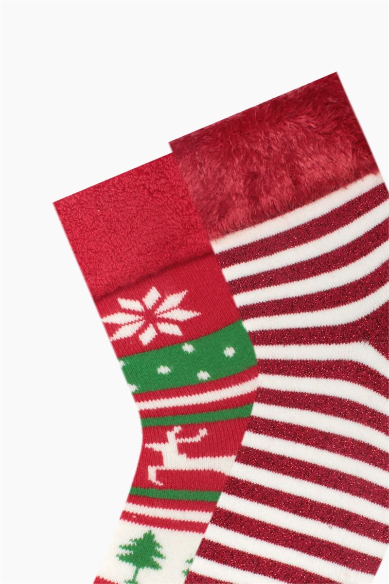BROSS
 WINTER THEMED GLITTERY TERRY WOMENS SOCKS ASORTY