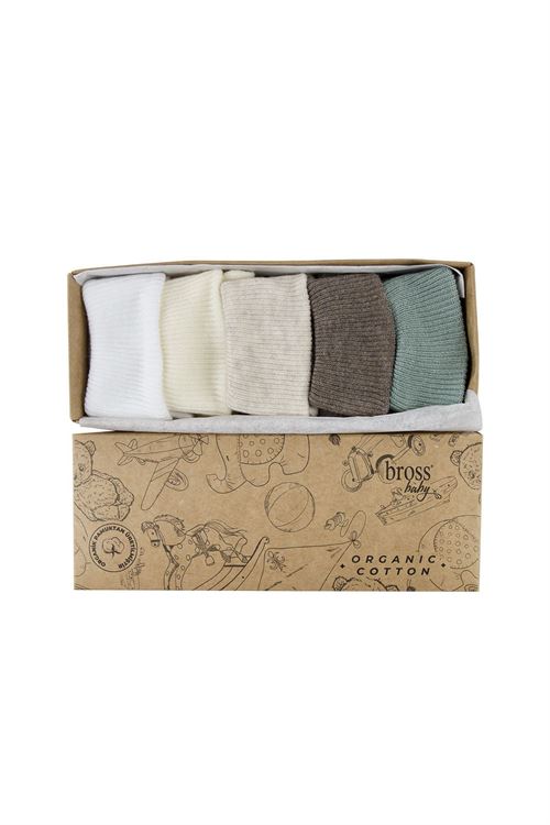 Bross Boxed 5-Pack Organic Cotton Baby Socks -1 5
