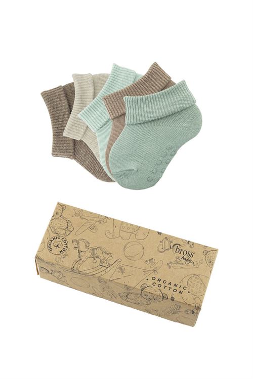 Bross Boxed 5-Pack Organic Cotton Baby Socks -2 5