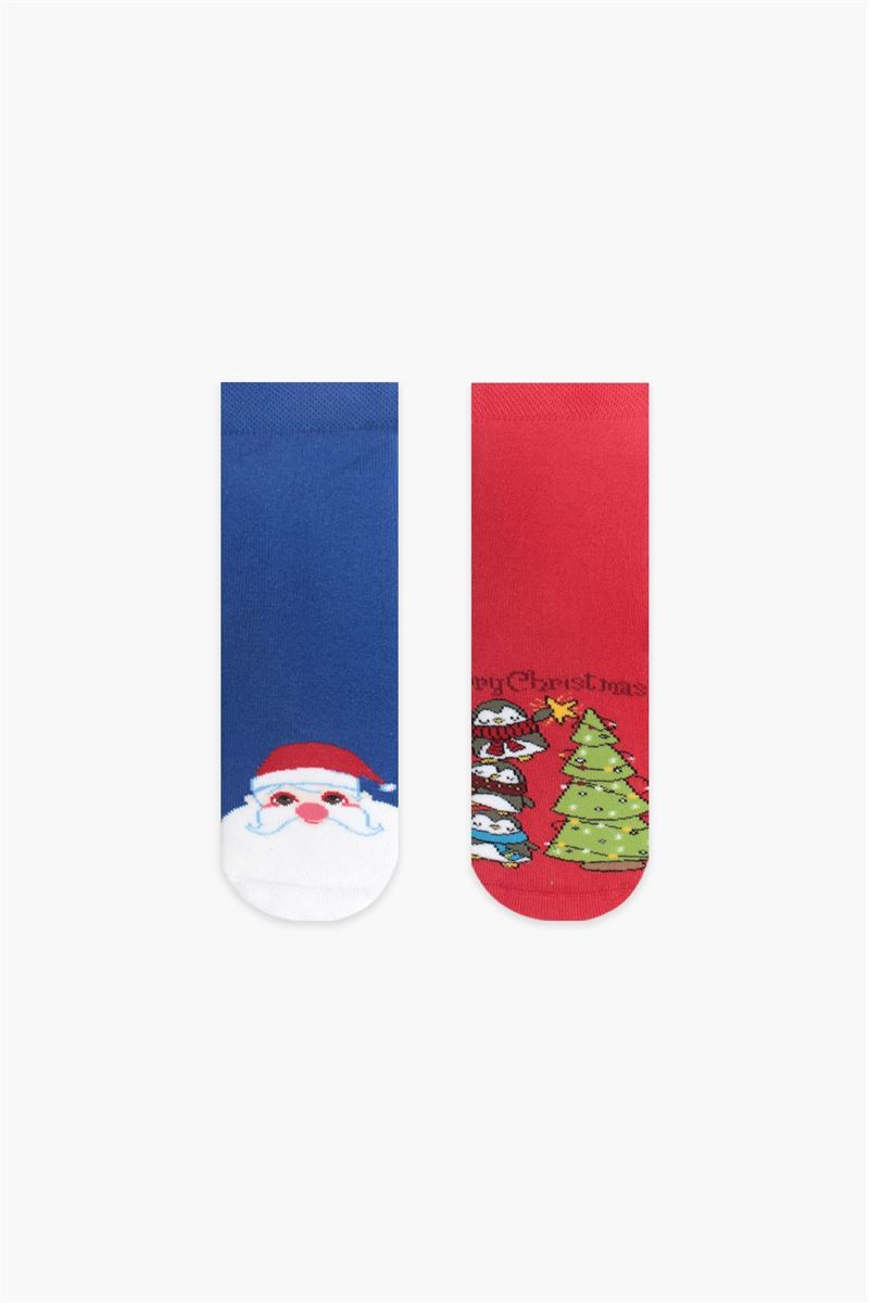 HAPPY CHRISTMAS PATTERNED TERRY KIDS SOCKS ASORTY