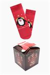 BOXED PENGUIN PATTERNED MOTHER-DAUGHTER TERRY SOCK