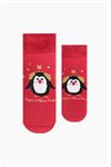 BOXED PENGUIN PATTERNED MOTHER-DAUGHTER TERRY SOCK