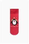 BOXED PENGUIN PATTERNED MOTHER-DAUGHTER TERRY SOCK