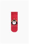 BOXED PENGUIN PATTERNED MOTHER-DAUGHTER TERRY SOCK