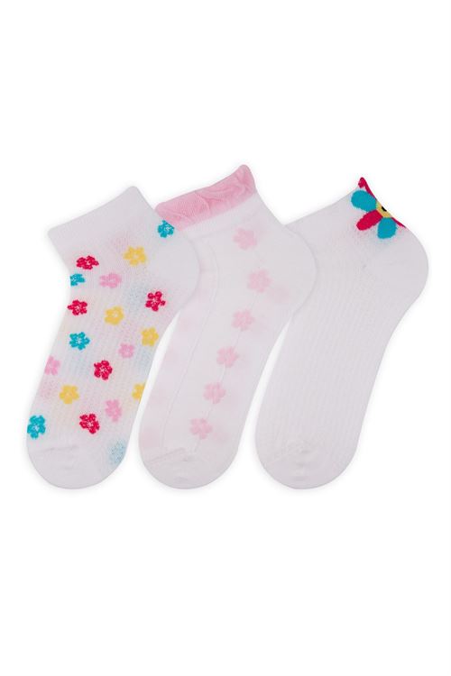 3D FLORAL GIRLS ANKLE SOCKS 12