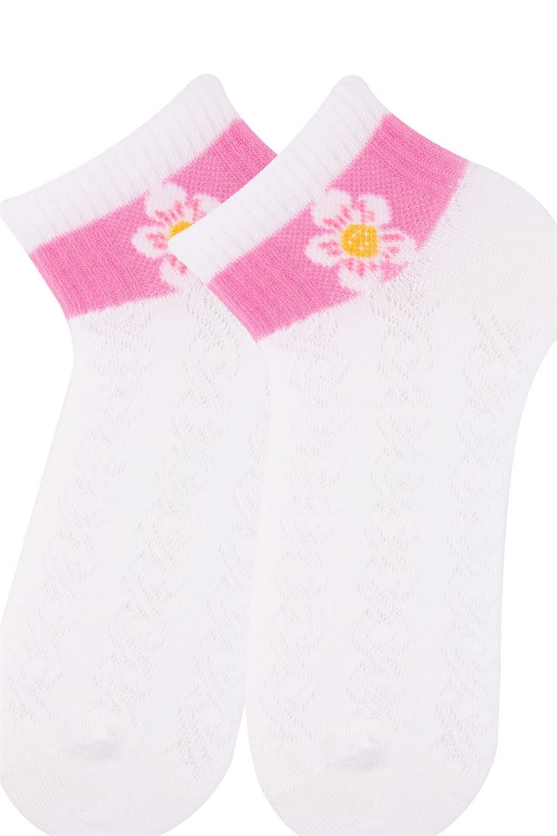 BROSS PINKY FLOWERS GIRLS ANKLE SOCKS ASORTY