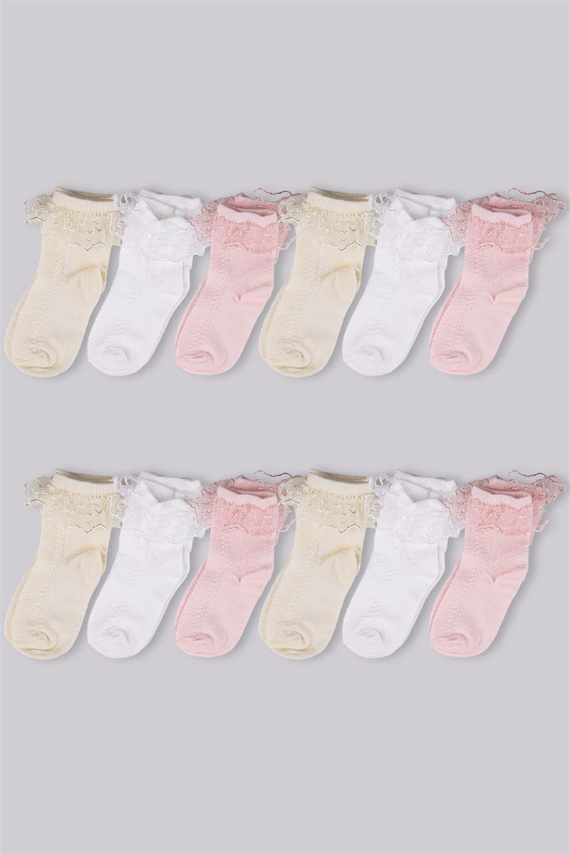 GIRLS' LACY ANKLE SOCKS ASORTY