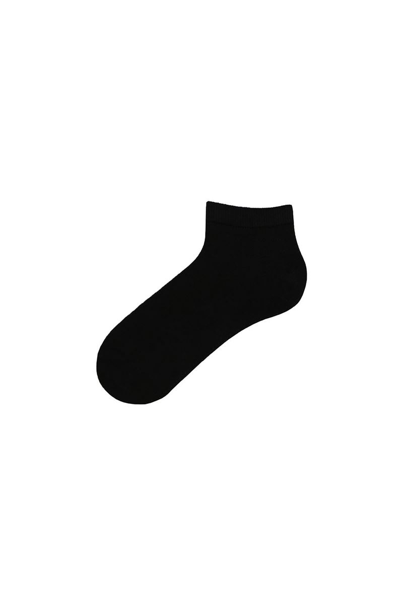 BROSS RINGED AND PLAIN BRASS MESH WOMENS SHAFTLESS SOCK BLACK