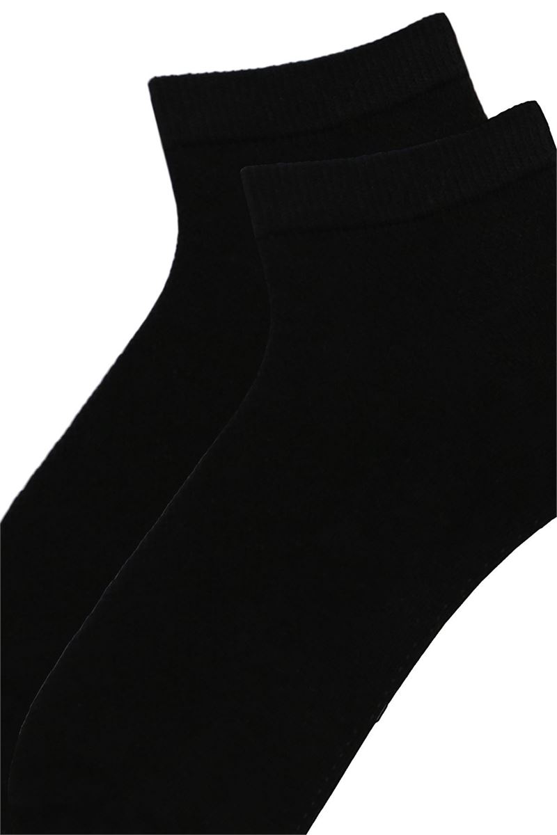 BROSS RINGED AND PLAIN BRASS MESH WOMENS SHAFTLESS SOCK BLACK