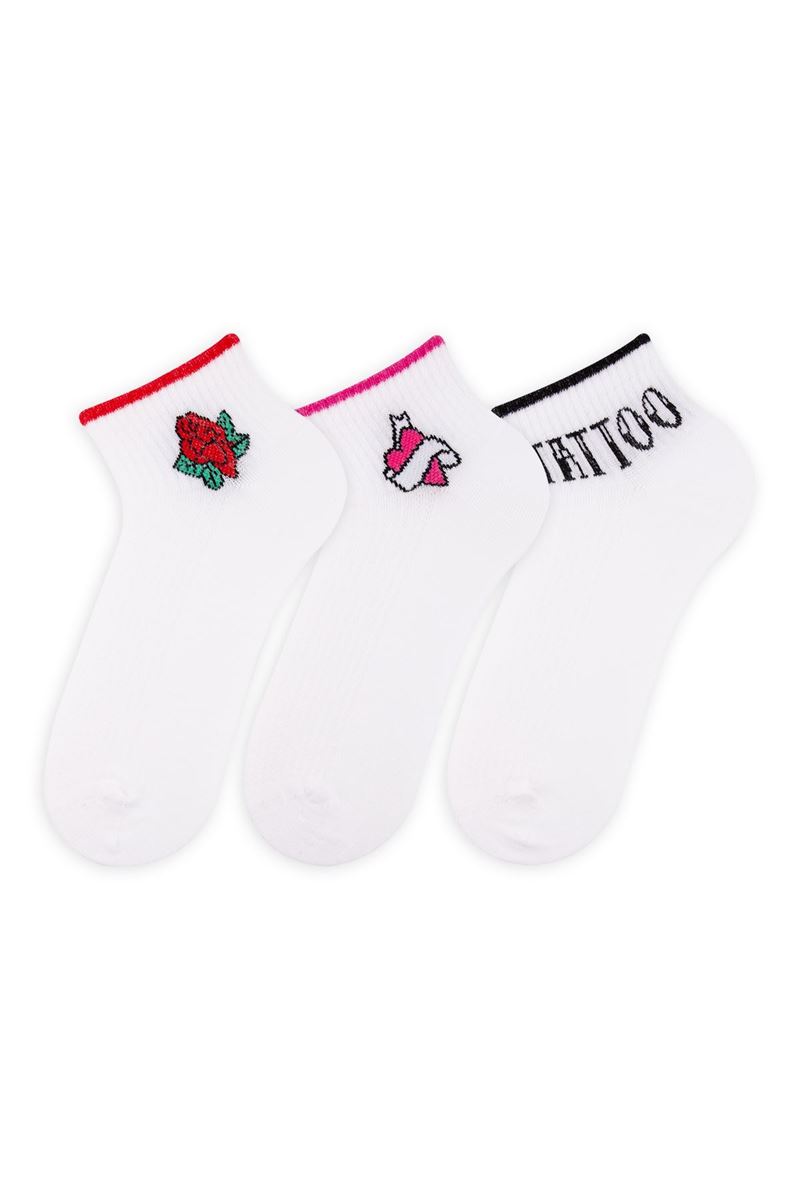 BROSS TATTOO WOMEN ANKLE SOCKS ASORTY