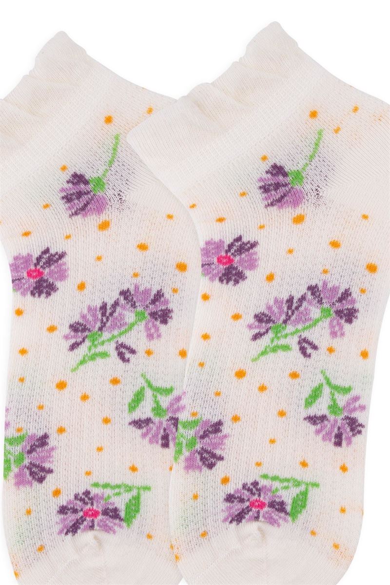 BROSS EMBOSSED FLORAL WOMEN ANKLE SOCKS ASORTY