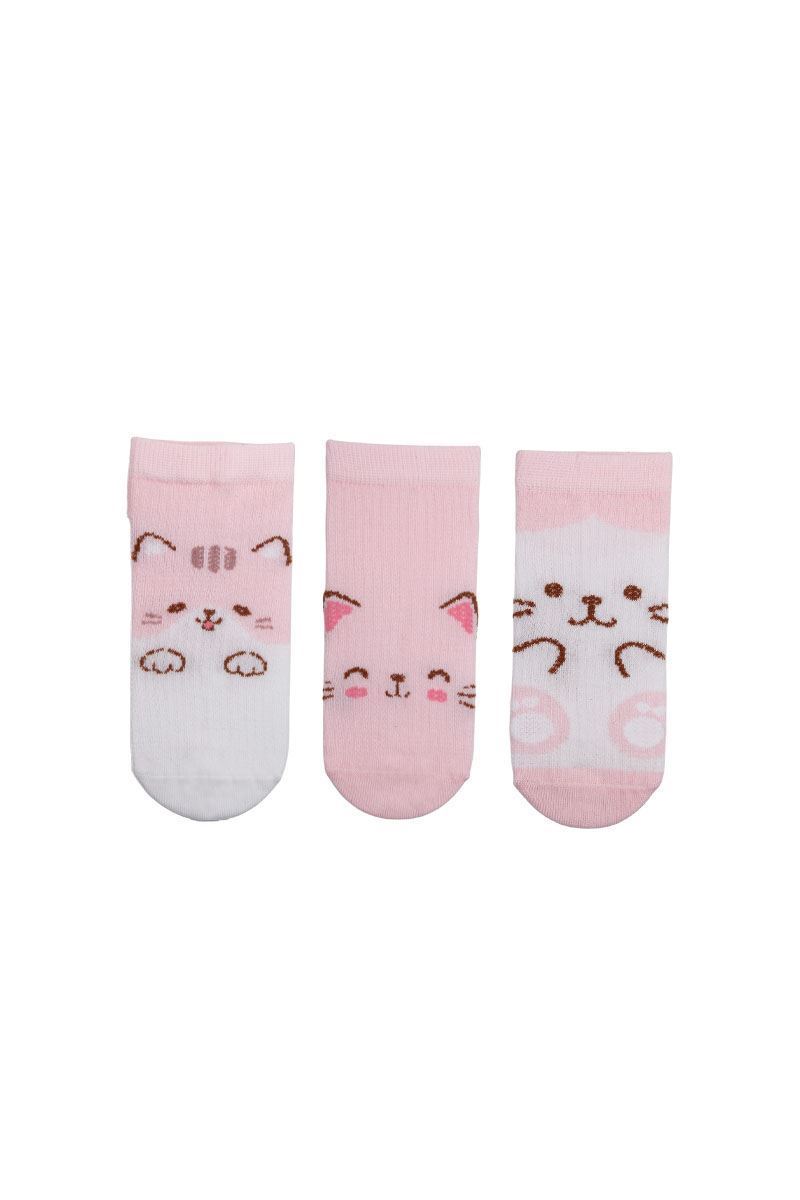 BROSS PINK CAT GIRLS ANKLE SOCKS ASORTY