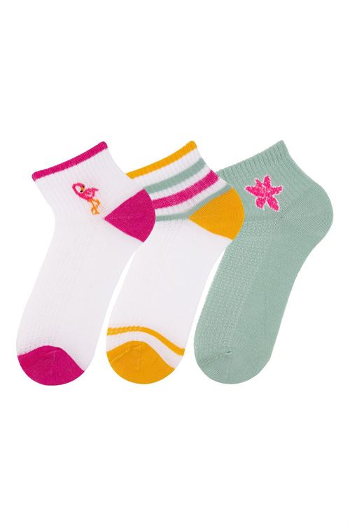 COLORF FLAMENGO GIRLS ANKLE SOCKS 12