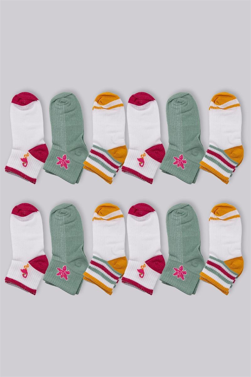 COLORF FLAMENGO GIRLS ANKLE SOCKS ASORTY