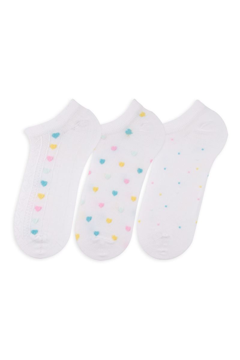 BROSS DOT, EMBOSSED WOMEN SNEAKER SOCKS ASORTY
