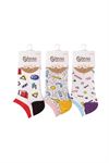 GEOMETRIC PATTERNED WOMEN S SNEAKERS SOCKS