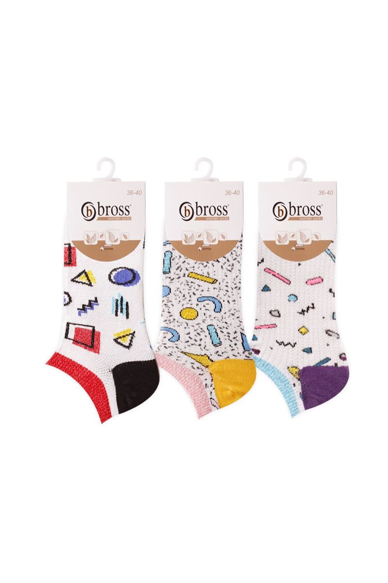 GEOMETRIC PATTERNED WOMEN S SNEAKERS SOCKS