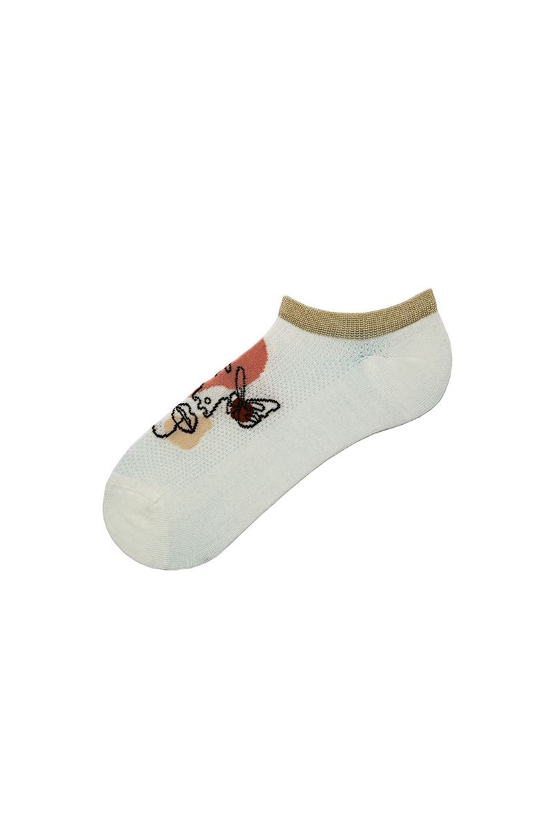 LADY SILHOUETTE PATTERNED WOMENS SNEAKER SOCKS