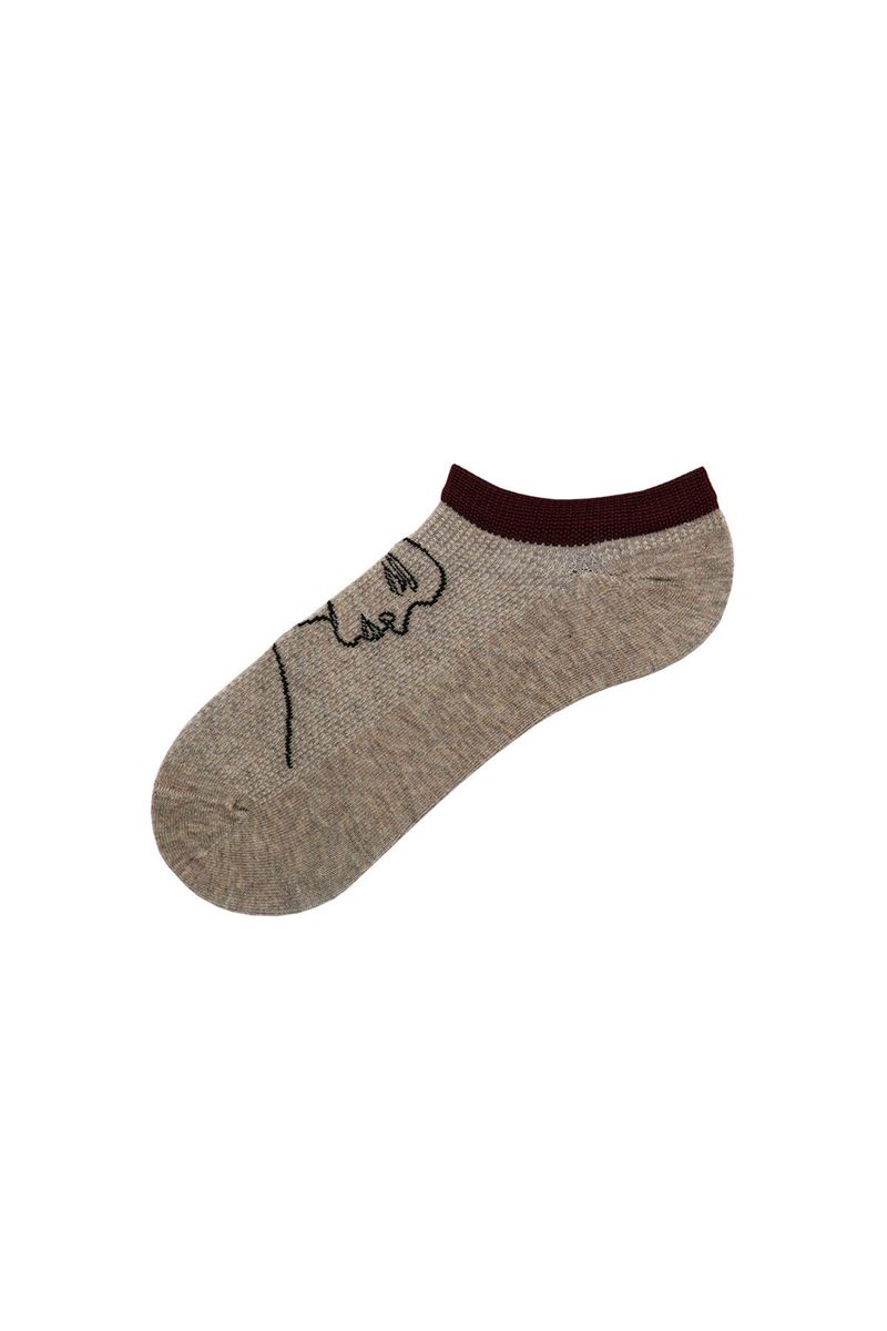 LADY SILHOUETTE PATTERNED WOMENS SNEAKER SOCKS