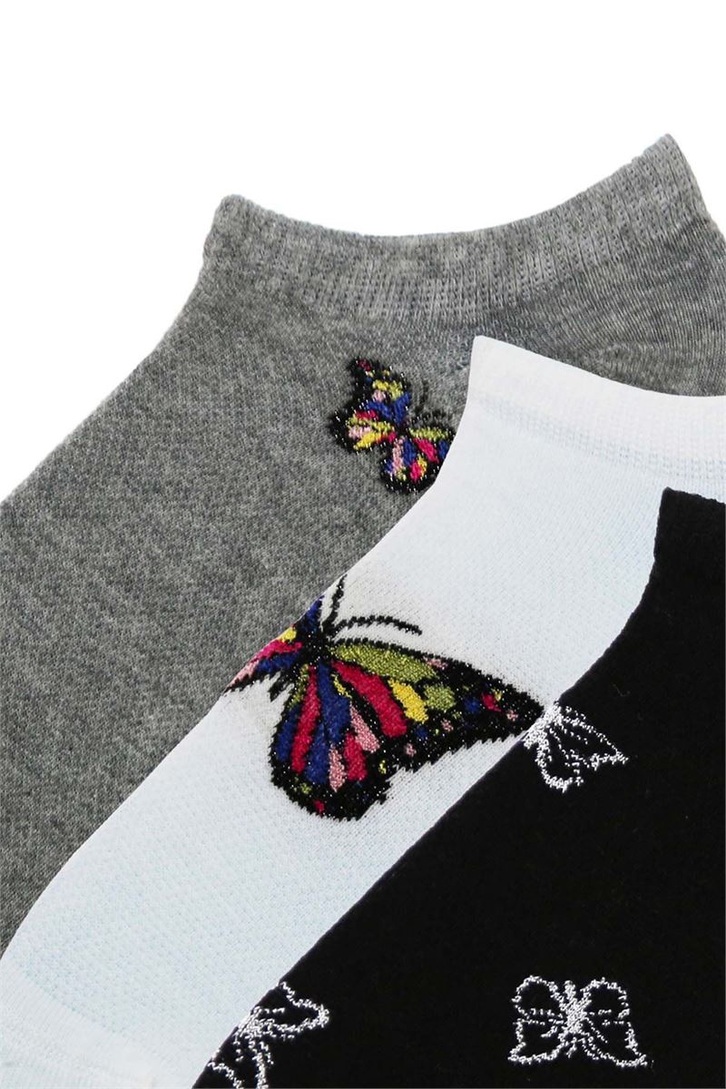 BUTTERFLY PATTERNED WOMENS SNEAKER SOCKS