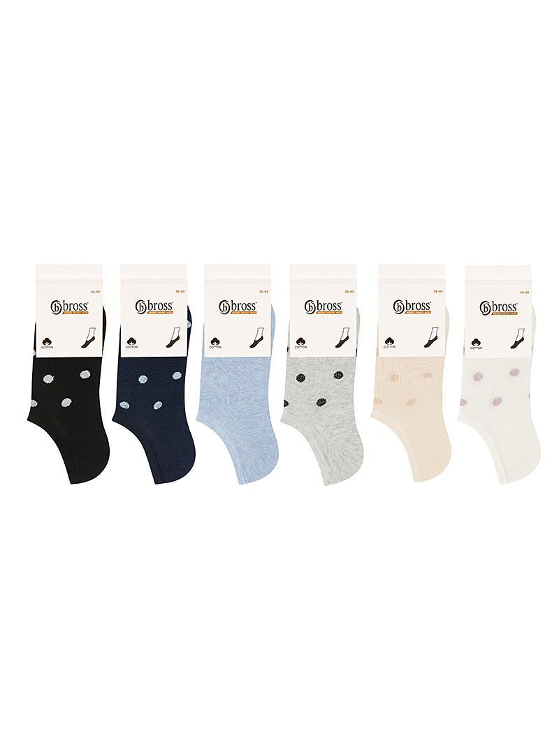 BROSS POINT PATTERNED  WOMEN S INVISIBLE SOCKS ASORTY