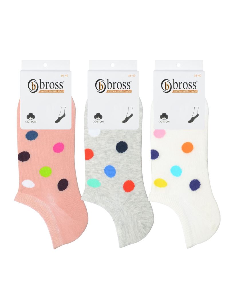 BROSS POINT PATTERNED WOMEN S SNEAKER SOCKS ASORTY