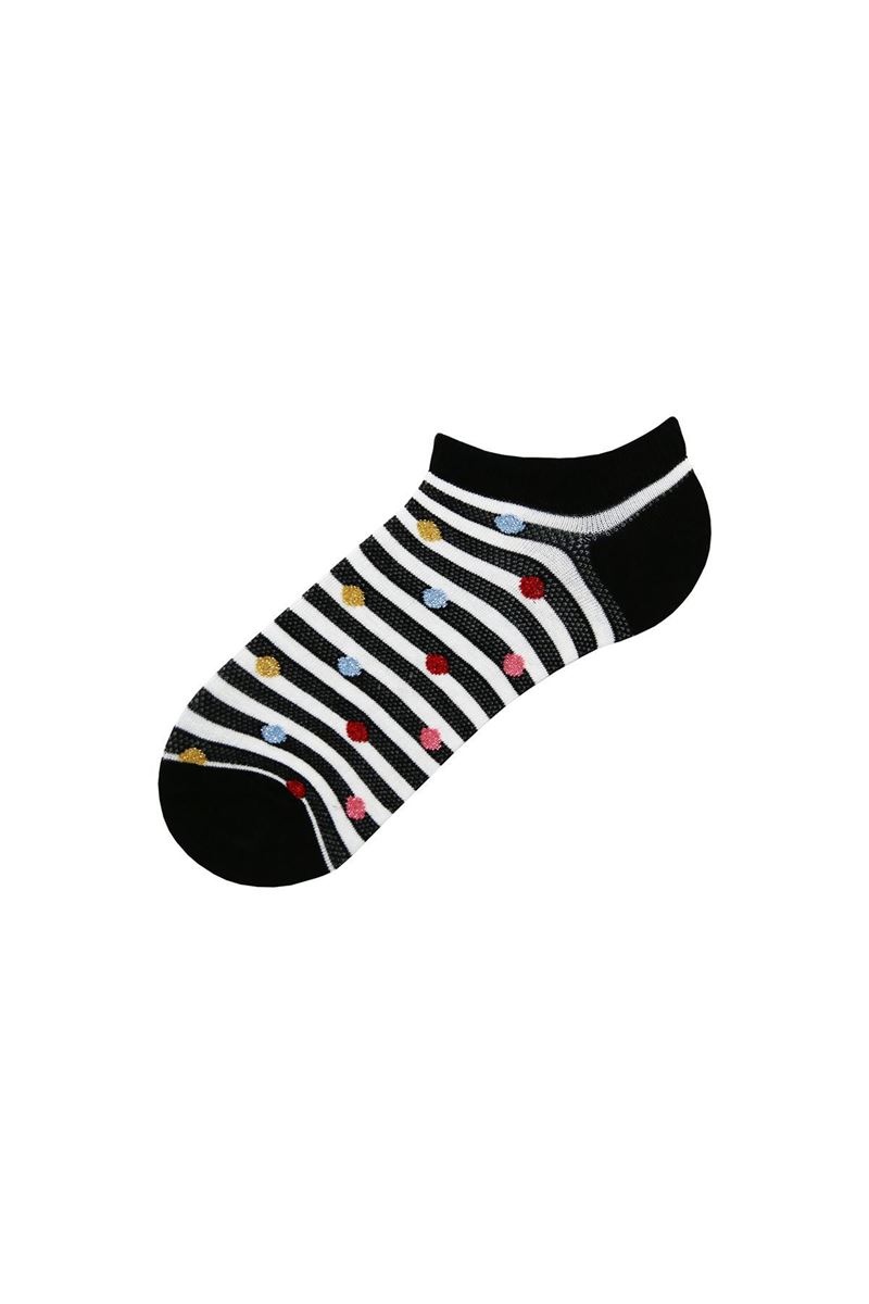 BROSS CIRCLE WOMENS SNEAKER SOCKS WITH GLITTERY POINTS ASORTY