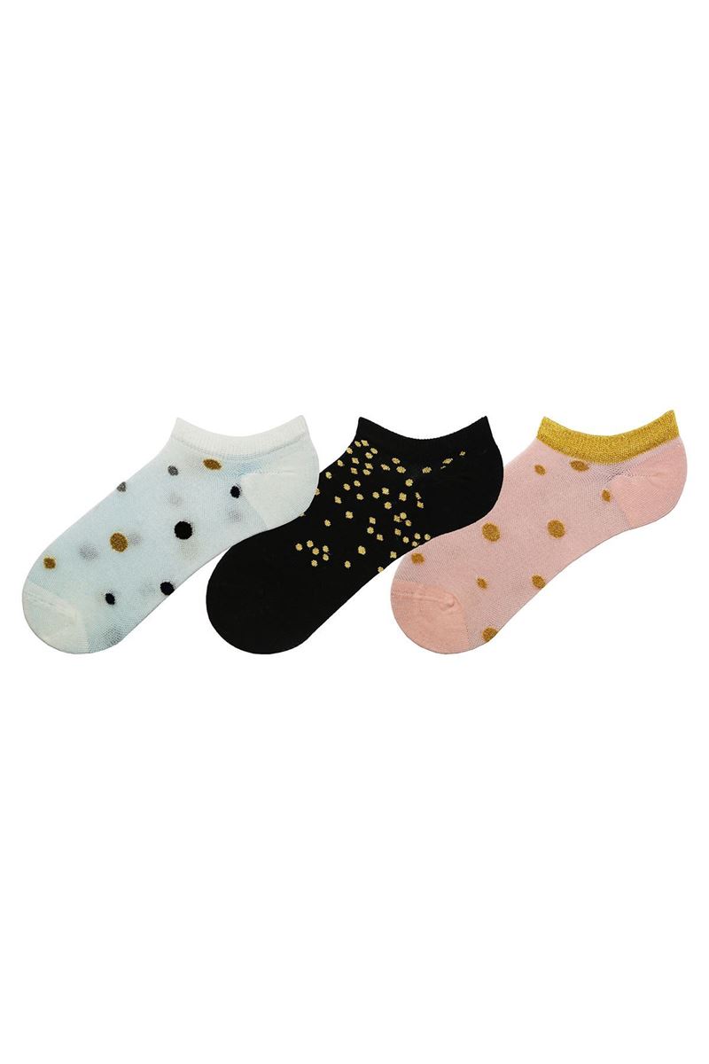 SILVERY POLKA-DOT WOMENS SNEAKER SOCKS