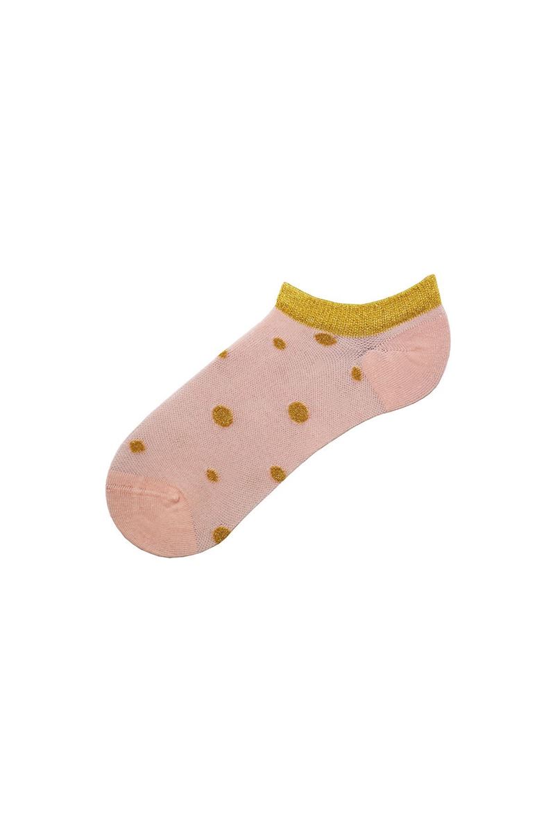 SILVERY POLKA-DOT WOMENS SNEAKER SOCKS