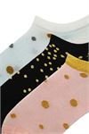SILVERY POLKA-DOT WOMENS SNEAKER SOCKS