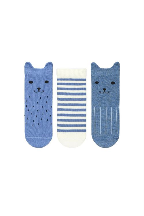 3-Pack 3D Bear Patterned  Baby Boys Socks 12