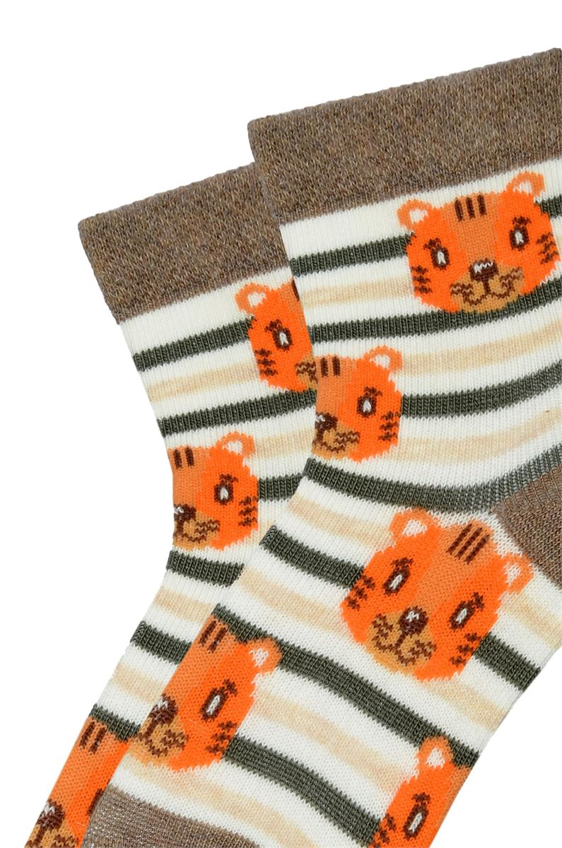 BROSS 3-PACK BEAR PATTERNED BABY BOYS  SOCKS ASORTY
