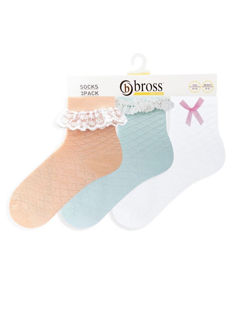 LACE ACCESSORY BABY GIRLS SOCKS ASORTY