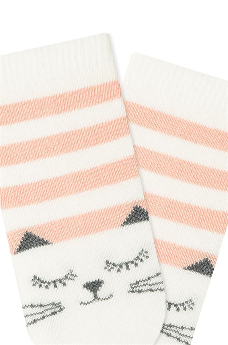 BROSS 3-PACK CAT PATTERNED BABY GIRLS SOCKS ASORTY