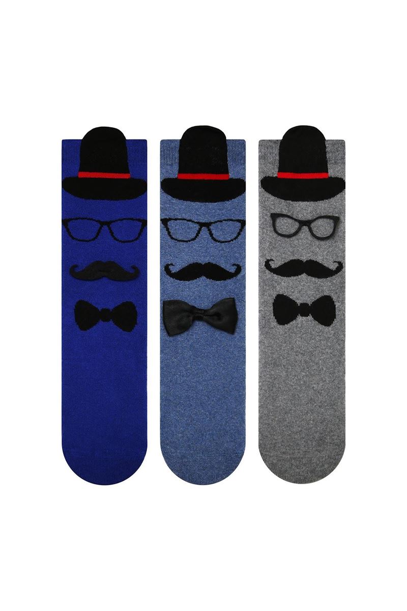BROSS
 3D MAN PRINTED BOYS TERRY SOCKET SOCKS WITH ACCESSORY ASORTY